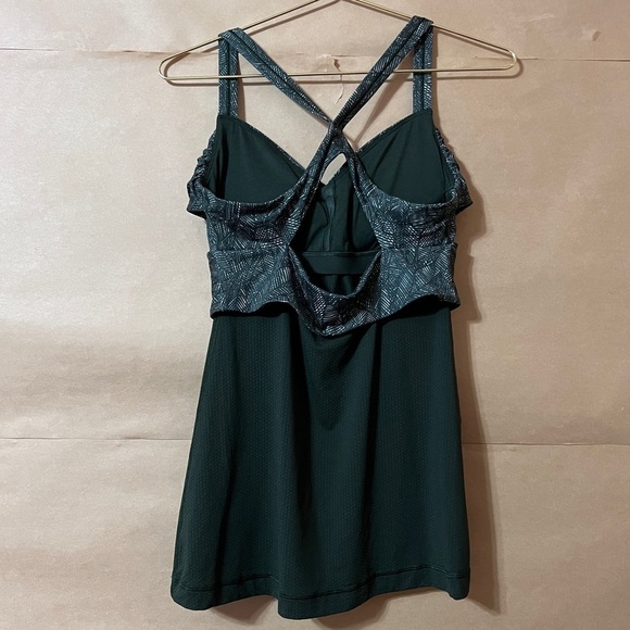 Lululemon | Wrap It Up Tank Top Built in Bra Crossover Jazzy Gator Green Size 8 - Picture 7 of 10